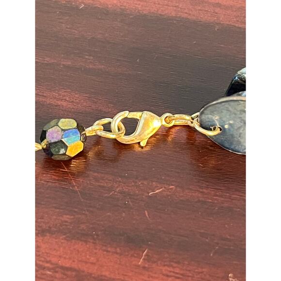 Beaded Faux Shell Necklace Silver Toned Clasp 45" Long Coastal Beachy - Picture 6 of 7